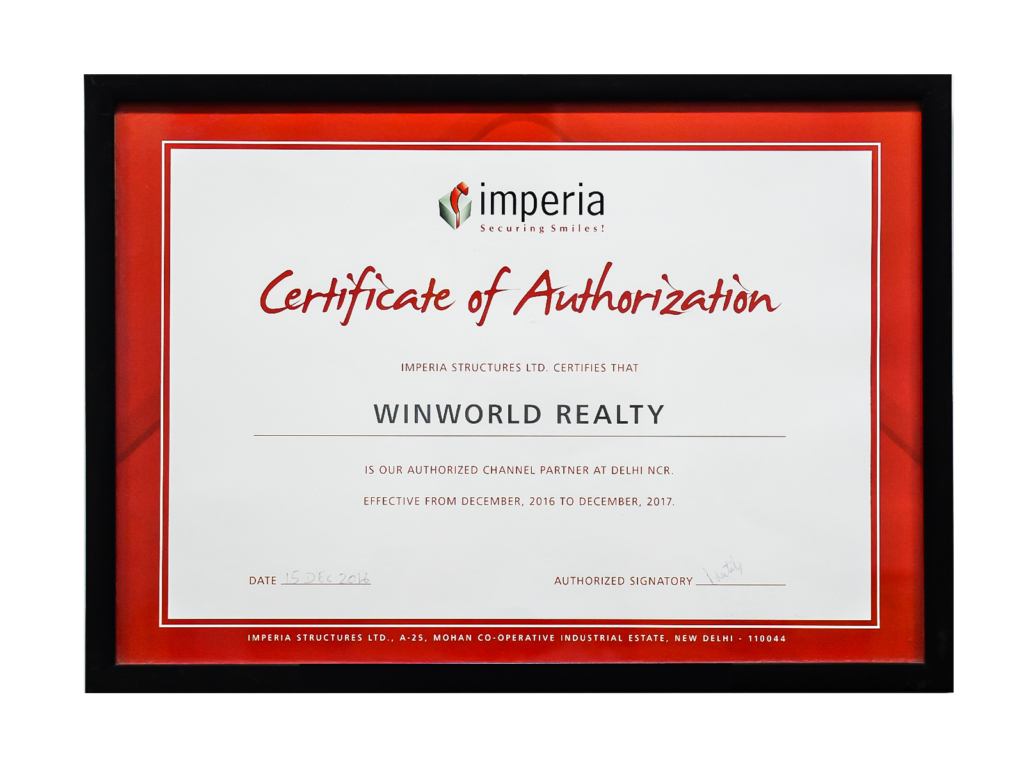 Imperia Mindspace Certificate