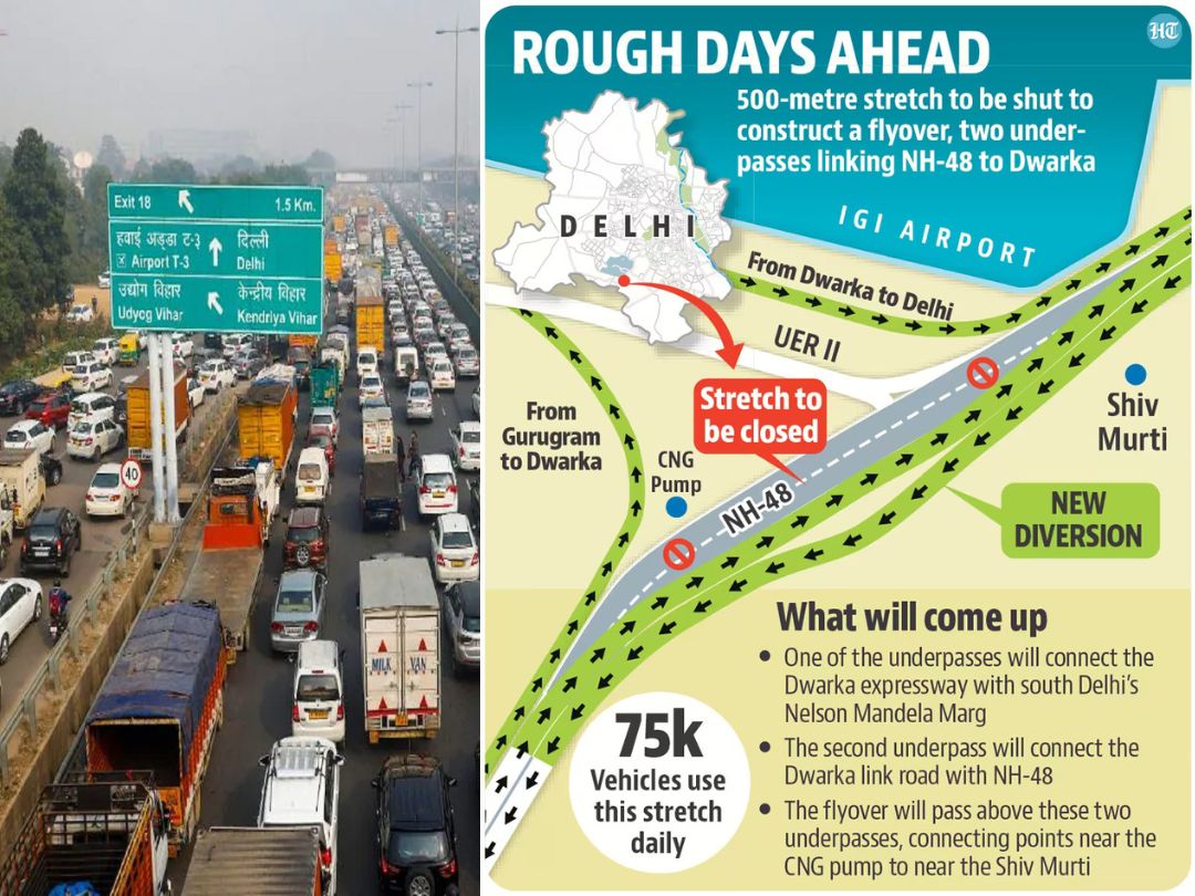 NH-48 On The Delhi-Gurugram Expressway Will Be Closed For Three Months