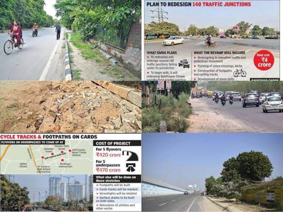 GMDA To Upgrade 12 Km Key Footpaths On Main Highways In Gurugram