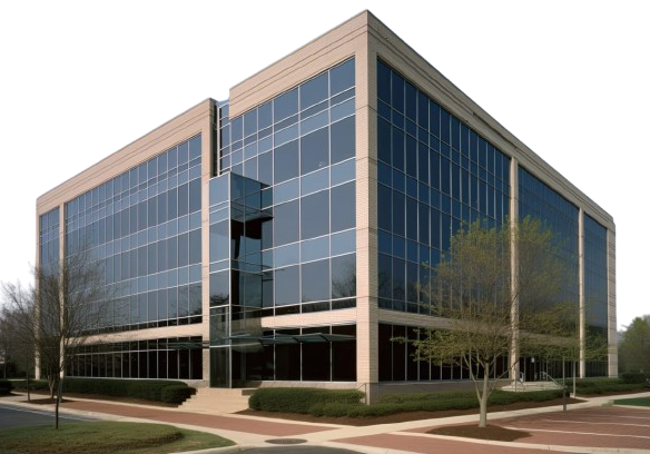 Office interior with transparent background