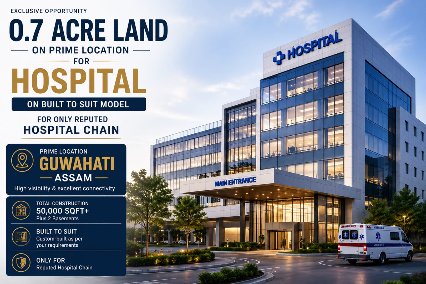 Built-to-Suit Hospital Opportunity for Lease in Guwahati